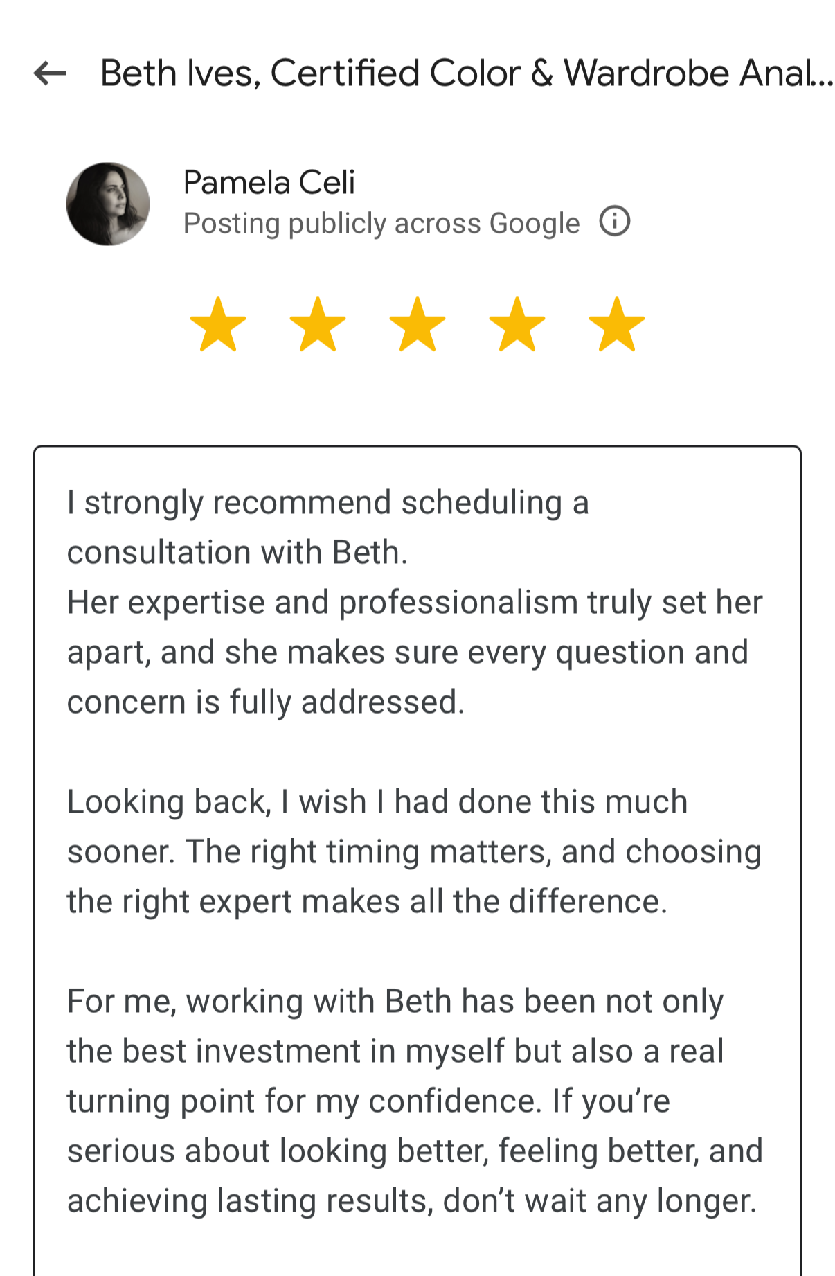 client testimonial